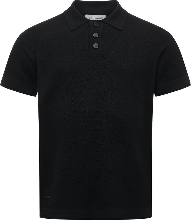 ragwear ragwear T-Shirt Lorien (1-tlg) Kurzärmliches Shirt mit Hemdkragen, Schwarz, – Produktbild 1 von 4