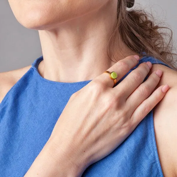 ALEXASCHA ALEXASCHA Größenverstellbarer Ring mit Stein | Goldring, Grey, – Produktbild 8 von 8