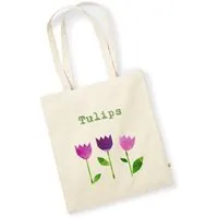 MelaDi Meladi Tragetasche / Tote Bag aus Biobaumwolle - Tulpen auf Naturweiß – Produktbild 1 von 1