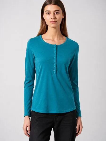 HempAge HempAge Damen Longsleeve Hanf/Bio-Baumwolle, Lagoon (blau), – Produktbild 2 von 4