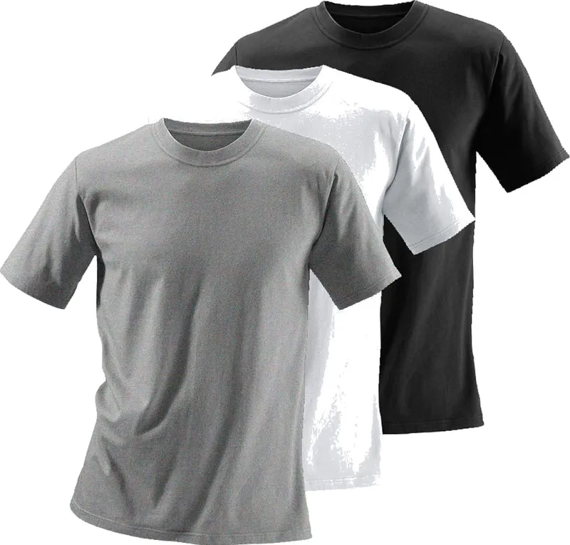 H.I.S T-Shirt, Grau-meliert, weiß, schwarz, – Produktbild 3 von 3