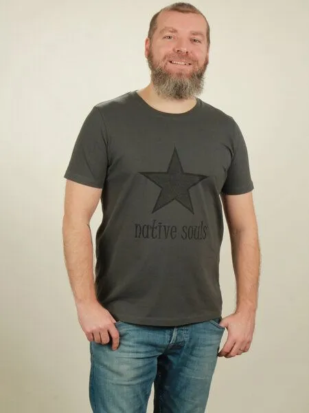 NATIVE SOULS Native Souls T-Shirt Herren - Star, Dark grey, – Produktbild 1 von 1