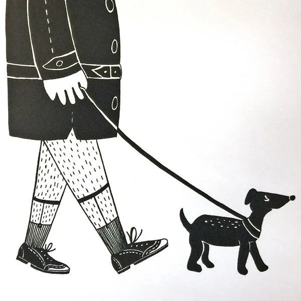 all the things we like all the things we like Poster Herr mit Hund mit Aufhängung – Produktbild 3 von 4