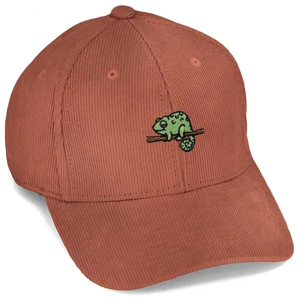 LIGARTI Bestickte Cord Cap – Mareike das Chamäleon – LIGARTI Tiermanufaktur, Terracotta, – Produktbild 1 von 4