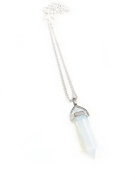 Crystal and Sage Crystal and Sage Moon Stone Halskette mit Kugelkette, Versilbert, – Produktbild 1 von 2