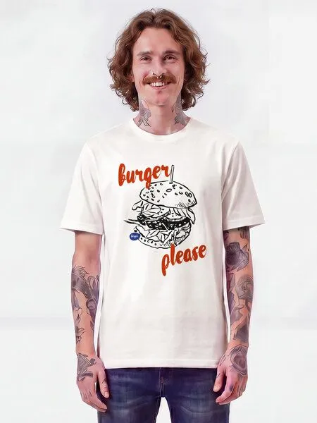 watapparel watapparel T-Shirt Unisex Burger please, Off white, – Produktbild 2 von 2