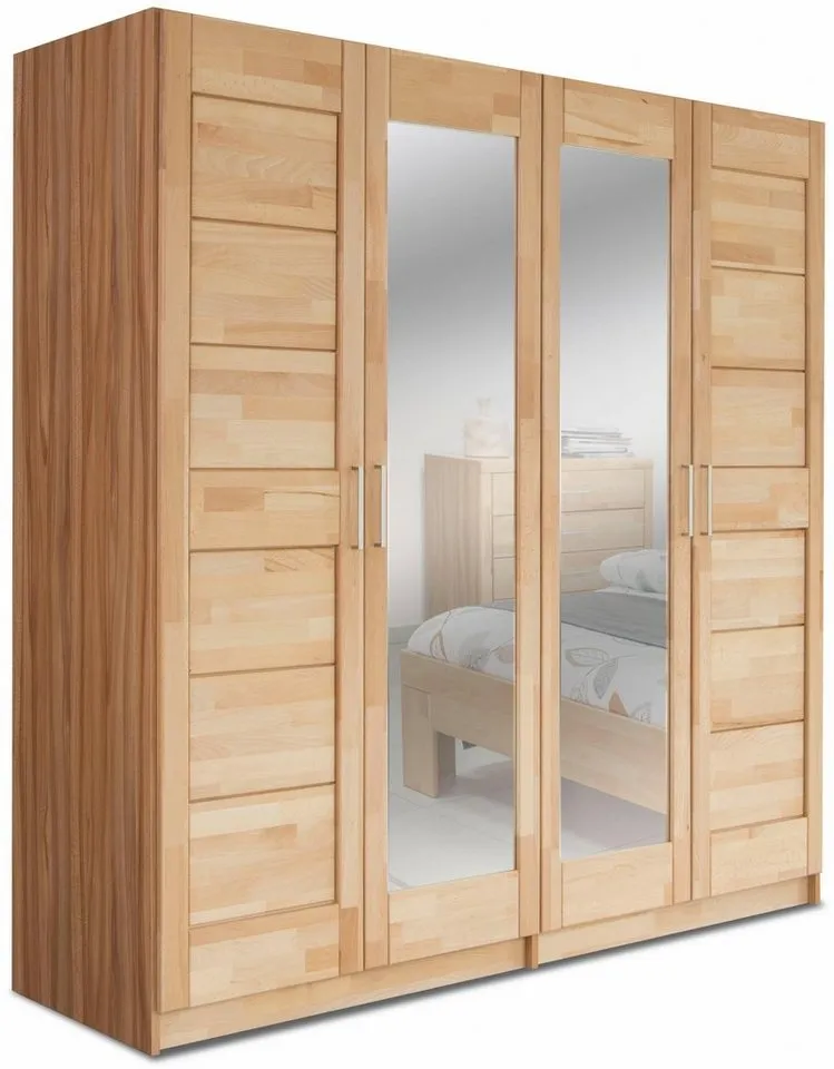 OTTO home Drehtürenschrank Triest teilmassiv, FSC®-zertifizierte Buche, Beige, – Produktbild 4 von 8
