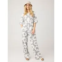 KnowledgeCotton Apparel KnowledgeCotton Apparel Weite Hose POSEY aus Ecovero und Bio-Leinen, Grau-grey, – Produktbild 1 von 1