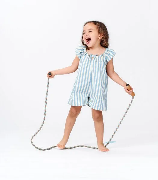 Sense Organics sense-organics Sense Organics Jumpsuit Bio Baumwolle, Dusty blue stripes, – Produktbild 2 von 2