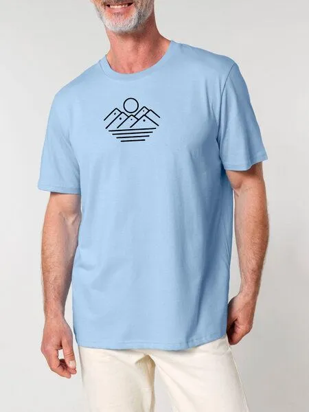 Human Family Human Family Bio Unisex Rundhals T-Shirt "Mountain Silhouette", Hellblau, – Produktbild 1 von 4