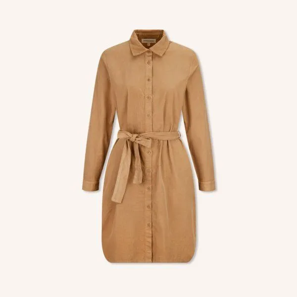 NORDLICHT NORDLICHT Cord Kleid Enna aus 100% Bio-Baumwolle, Braun, – Produktbild 2 von 4