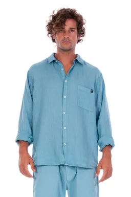 RAVENS VIEW IBIZA RAVENS VIEW IBIZA Herren vegan Hemd Lennon Cameo Blau – Produktbild 1 von 1