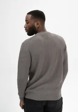 MELA MELA Herren vegan Strickpullover Ravi Bär Melange Graubraun – Produktbild 1 von 1