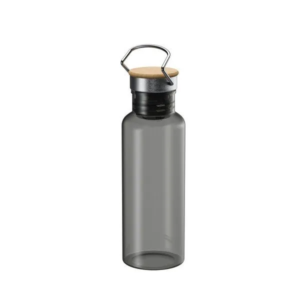 elasto elasto Tritan Trinkflasche "Cascada" Grau - Leichte Flasche mit Bambusdeckel – Produktbild 1 von 3