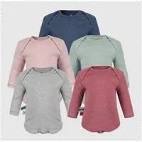 OrganicEra Baby Langarm Bodysuit 'OrganicEra' aus Bio Baumwolle, Grey melange (grau), – Produktbild 1 von 1