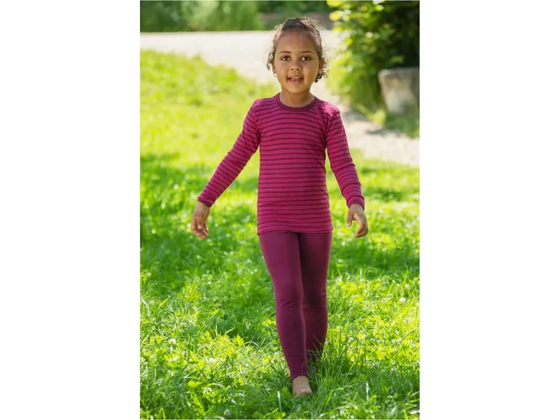 Engel natur Engel Natur Kinder Langarmshirt Unterhemd Wolle Seide himbeere-geringelt Gr.92, Pink, – Produktbild 2 von 2