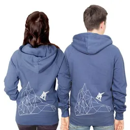 HANDGEDRUCKT HANDGEDRUCKT "Origamipiste" Unisex Zip Hoody reine Baumwolle (kbA) – Produktbild 1 von 1