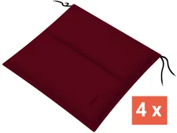 Doppler doppler Sitzkissen "CITY" mit Längssteppung, 4er-Pack, 48x48x6 cm, Polyester, bordeaux – Produktbild 1 von 1