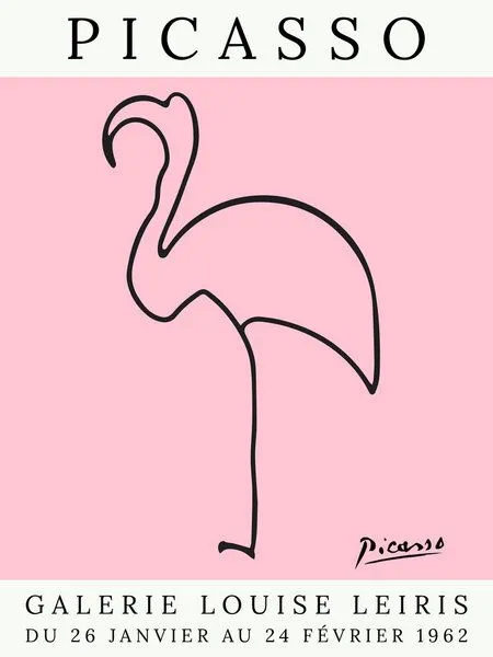 Photocircle Photocircle Poster / Leinwandbild - Picasso Flamingo – rosa – Produktbild 1 von 4