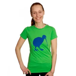 HANDGEDRUCKT HANDGEDRUCKT "Kiwi" Frauen-T-SHIRT von Earth Positiv Biobaumwolle – Produktbild 1 von 1