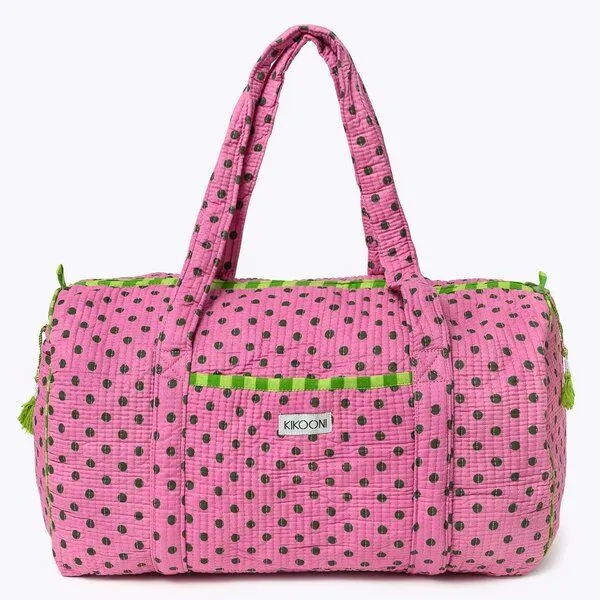 KIKOONI KIKOONI handgefertigte große Baumwolltasche "K. Shopper", Dizzy dots lime, – Produktbild 1 von 4