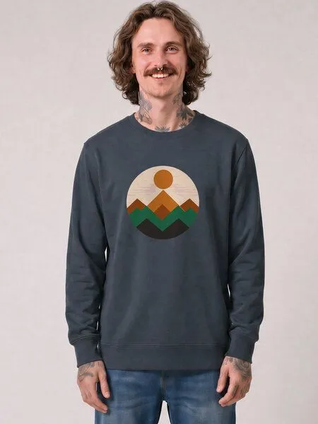 watapparel watapparel Sweatshirt Unisex Geometric Landscape 2, India ink grey, – Produktbild 2 von 2