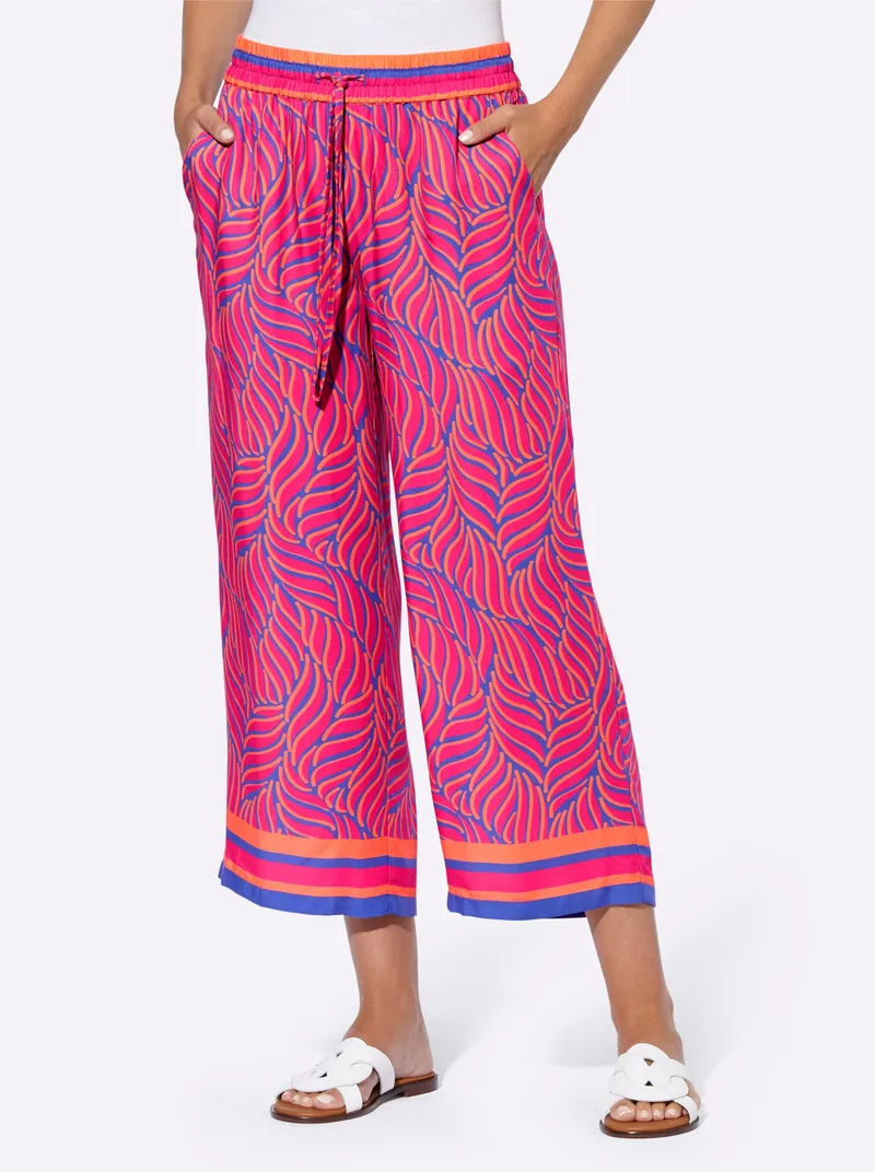 heine Druckhose royalblau-pink-bedruckt, Royalblau-pink-bedruckt, – Produktbild 2 von 3