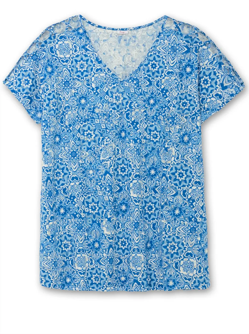 sheego Shirt, Kobalt-gemustert, – Produktbild 1 von 2
