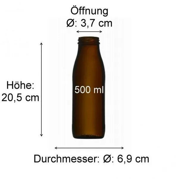 mikken mikken 4x Milchflasche braun 500 ml mit Ersatzdeckel Blueseal – Produktbild 4 von 5