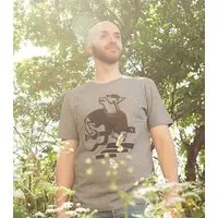 päfjes Frank Fuchs mit Gitarre - päfjes Bio Fair Wear Männer/Unisex T-Shirt, Grau, – Produktbild 1 von 1