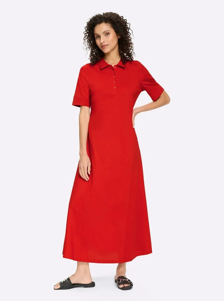 heine heine Jerseykleid Jersey-Kleid Kurzarm, Rot, – Produktbild 2 von 5