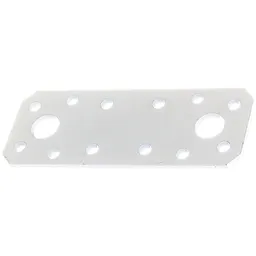 Alberts ALBERTS Flachverbinder, verzinkt, weiß kunststoffbeschichtet, LxB 96x35 mm – Produktbild 1 von 1