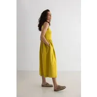 TWOTHIRDS TWOTHIRDS Damen vegan Kleid Formentera Golden Green – Produktbild 1 von 1