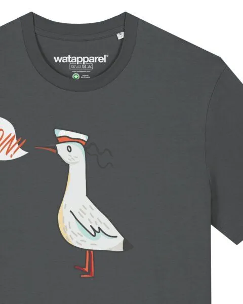 watapparel watapparel T-Shirt Unisex Moin Seagull, Anthracite, – Produktbild 3 von 3