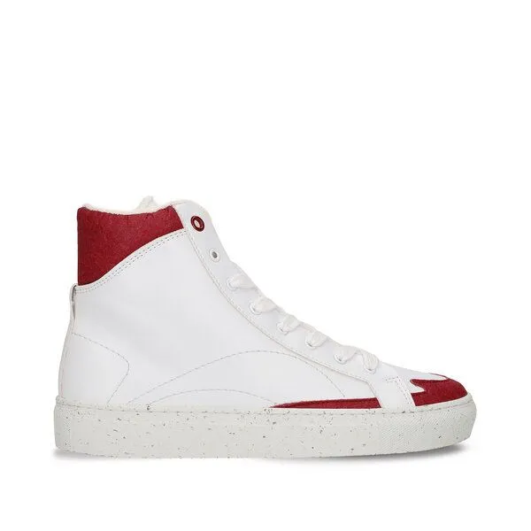 Nae Vegan Shoes Nae Vegan Shoes London High Top Sneaker aus AppleSkin und Piñatex, Red, – Produktbild 1 von 4