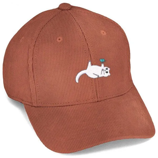 LIGARTI Bestickte Cord Cap – Samantha die Katze – LIGARTI Tiermanufaktur, Terracotta, – Produktbild 1 von 4