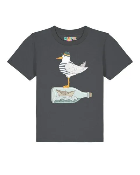watabout.kids watabout.kids T-Shirt Kinder Möwe mit Hut, Anthracite, – Produktbild 1 von 2