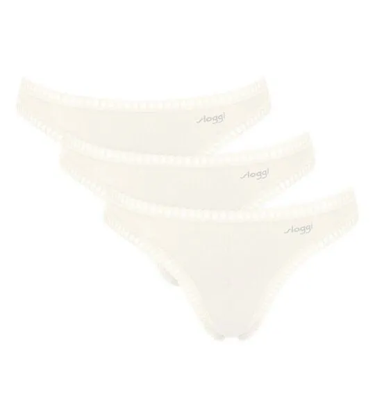 Sloggi Sloggi 3er Pack GO Crush String Bio-Baumwolle, Weiss, – Produktbild 1 von 3