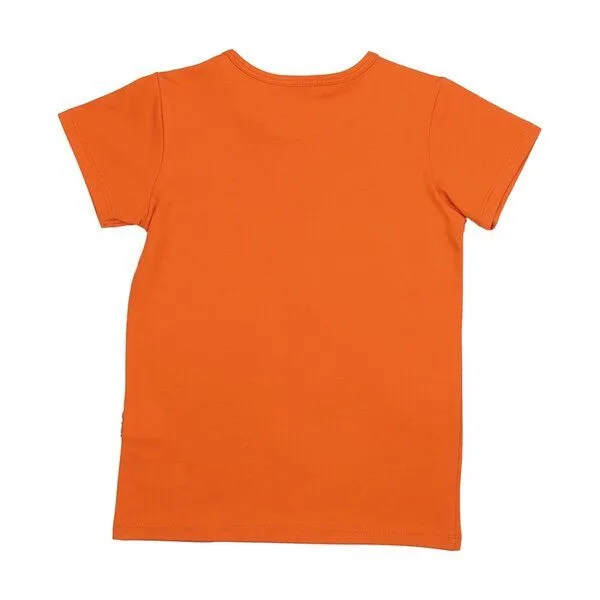 Walkiddy Walkiddy Kinder T-Shirt GOTS-zertifiziert aus Bio-Baumwolle orange mit Schmetterlings- und Blumenmotiv, Blau, – Produktbild 3 von 3