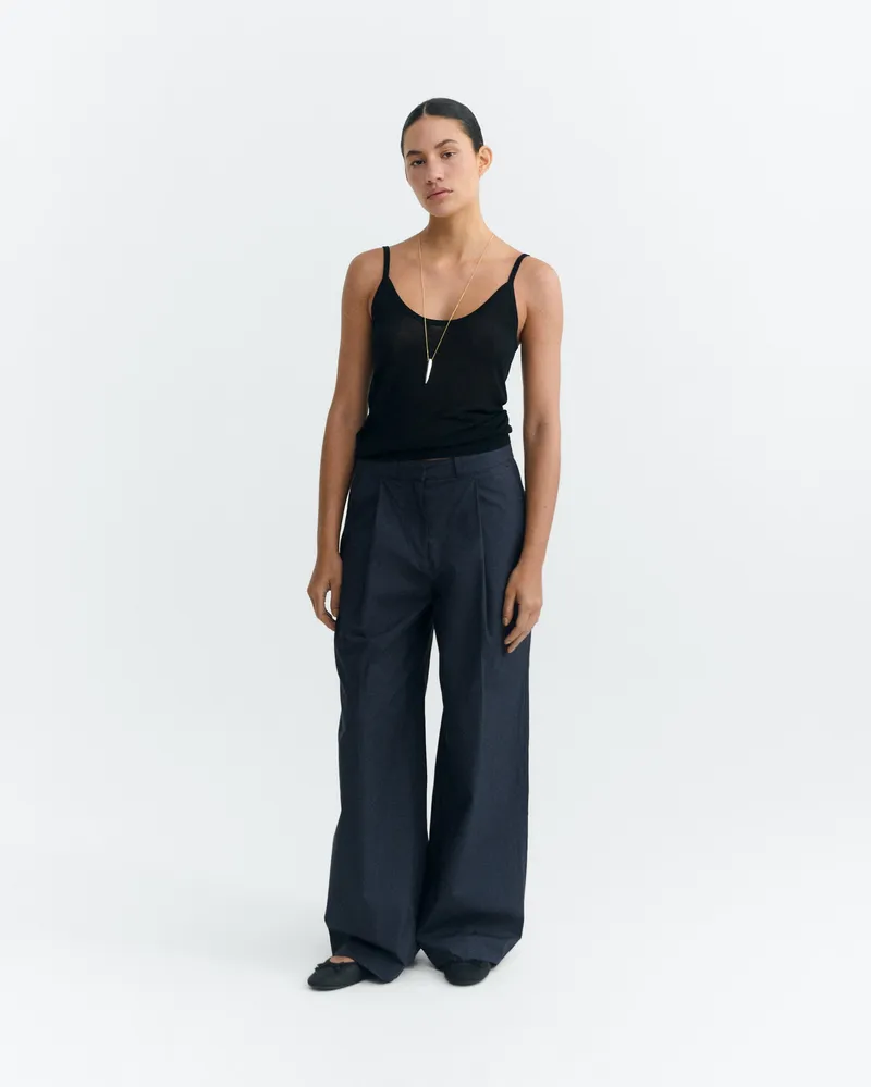 thinking mu Thinking MU Damen vegan Hose Weites Bein Patty Navy, Extra dunkelblau, – Produktbild 1 von 2