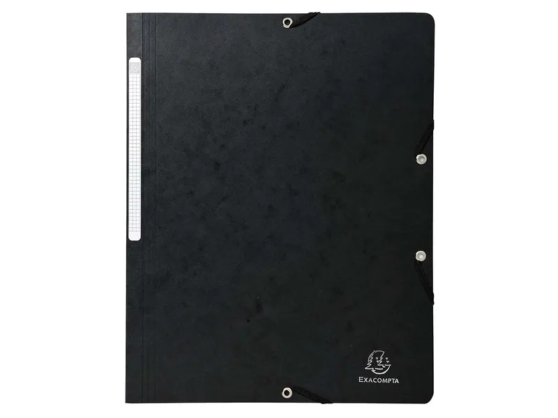 Exacompta 25 Exacompta Eckspannmappen, Colorspan-Karton, 400 g/m², DIN A4, Gummizug, schwarz – Produktbild 1 von 1