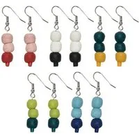 Global Mamas Ohrhänger "Pearls Color Block" aus Recycling Glas, Global Mamas, Ghana, Petrol/orange, – Produktbild 1 von 1