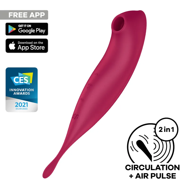Satisfyer Satisfyer Twirling Pro Connect App, 20 cm, Bordeaux, – Produktbild 1 von 1