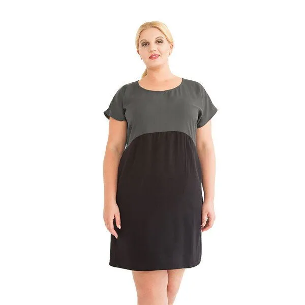 WiDDA berlin WiDDA berlin Kleid "TOO GREY" aus TENCEL® Lyocell in Grau/Schwarz – Produktbild 2 von 3