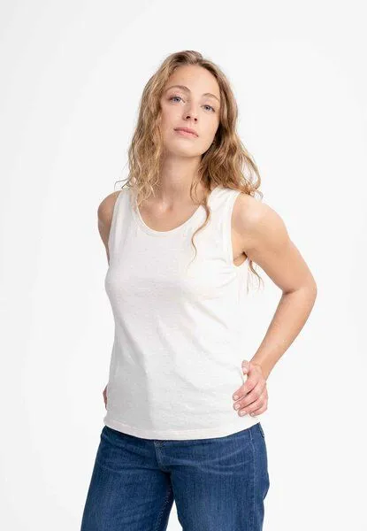MELA Tanktop VANITA | von MELA | Fairtrade & GOTS zertifiziert, Cream melange, – Produktbild 1 von 4