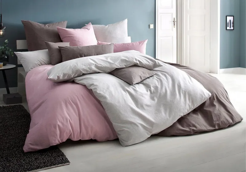 OTTO home Kissenbezüge Melli, 2er-Set, feine Leinen-Optik, Baumwolle, ohne Füllung, (2 Stück), mit Knöpfen, 100% Baumwolle, hautfreundlich, Rosa, – Produktbild 1 von 6