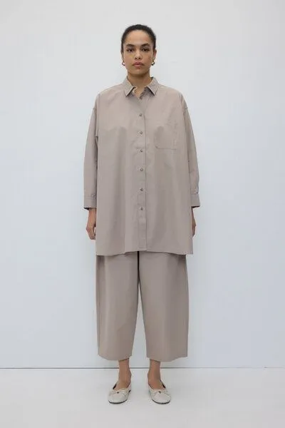 Rita Row Rita Row Oversize-Bluse MORRIS aus Bio-Baumwollpopeline, Grey, – Produktbild 1 von 4