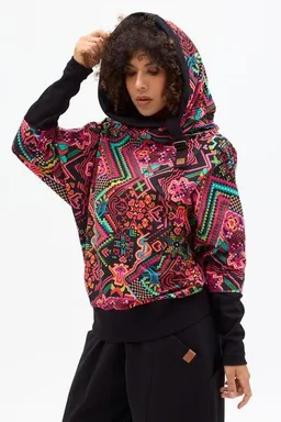 KOKOworld KOKOworld Sweatshirt Pulli Poko – Kimono-Schnitt mit Schal-Kapuze & Gürtel – Bio-Baumwolle, fair & nachhaltig in EU produziert – bequem für Alltag, Homewear & Capsule Wardrobe – Produktbild 1 von 1