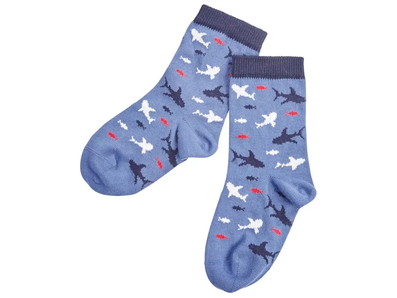 grödo Kinder Socken Baumwolle (kbA) Hai navigator Gr.5-6, Mehrfarbig, – Produktbild 1 von 1
