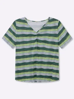 sheego Streifenshirt moos-schwarz-geringelt – Produktbild 1 von 1